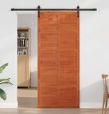 VidaXL Schuifdeur Wasbruin 100 x 210 cm Massief grenenhout