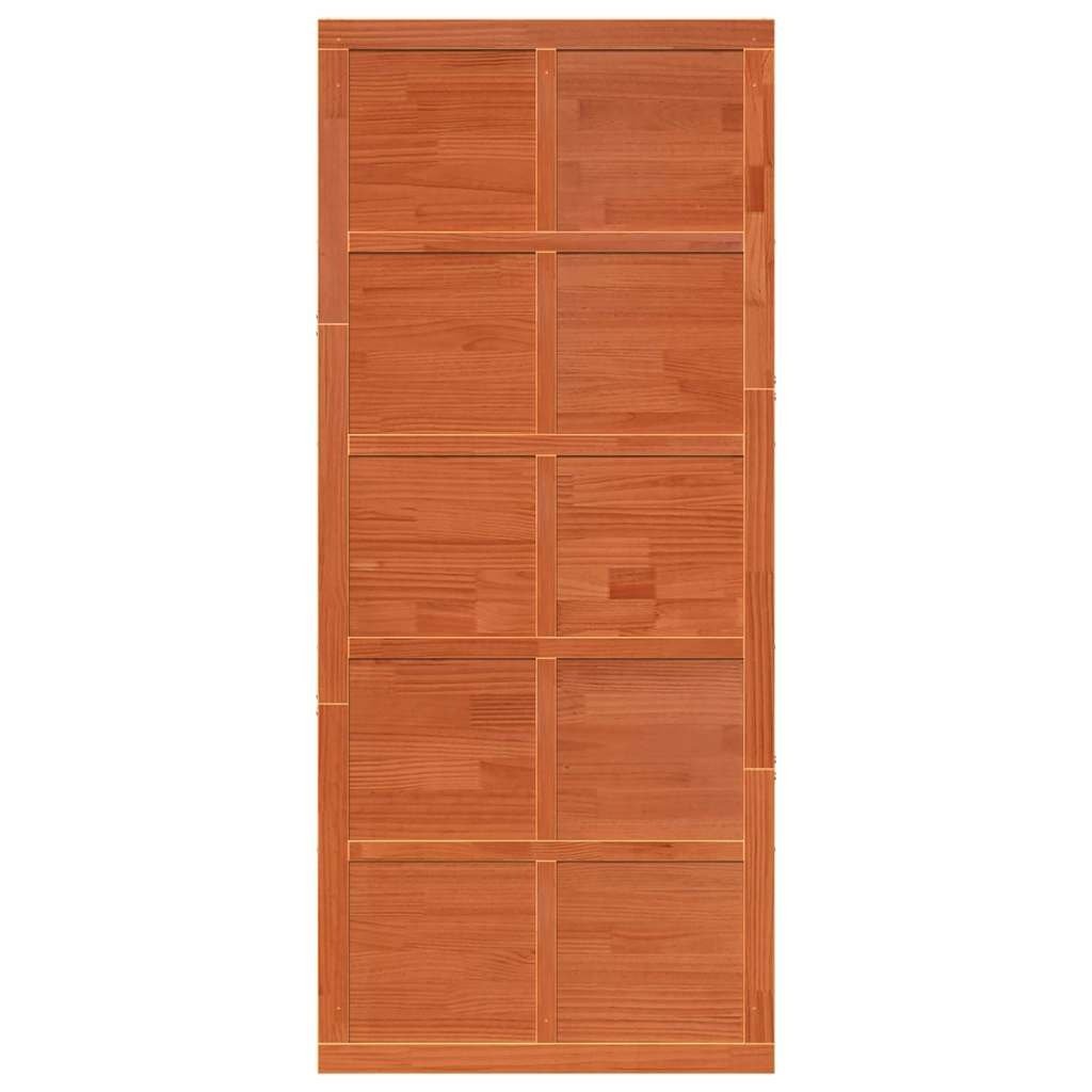 VidaXL Schuifdeur Wasbruin 100 x 210 cm Massief grenenhout