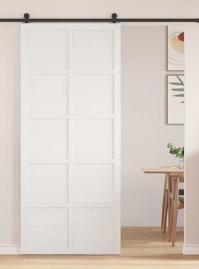 VidaXL Schuifdeur Wit 100 x 210 cm Massief grenenhout