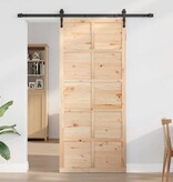 VidaXL Schuifdeur Bruin 100 x 210 cm Massief grenenhout