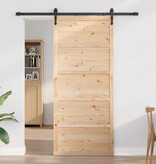 VidaXL Schuifdeur Naturel 90 x 208 cm Massief grenenhout