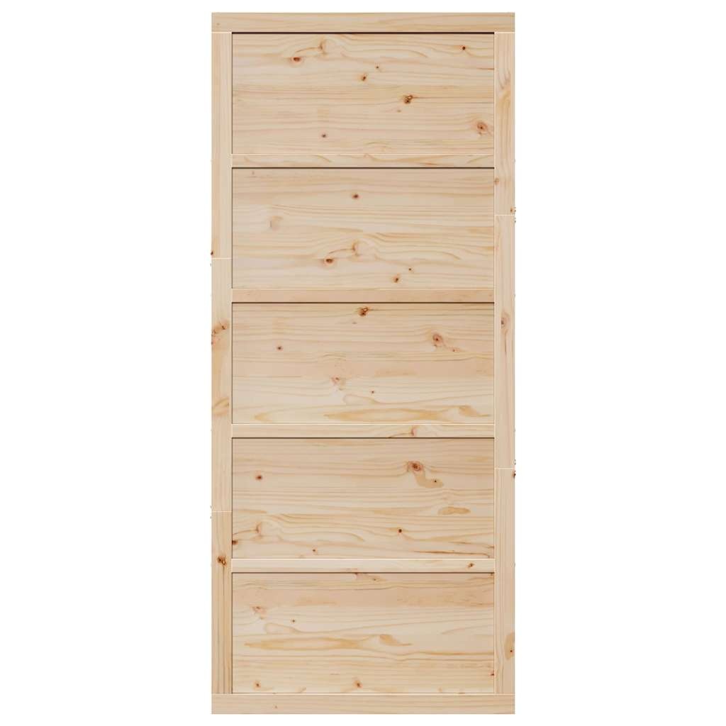 VidaXL Schuifdeur Naturel 90 x 208 cm Massief grenenhout
