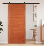 VidaXL Schuifdeur Wasbruin 100 x 208 cm Massief grenenhout