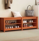 VidaXL Schoenenbank Wasbruin 160 x 36,5 x 50 cm Massief grenenhout