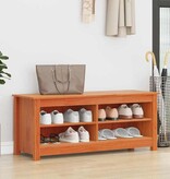 VidaXL Schoenenbank Wasbruin 110 x 38 x 45.5 cm Massief grenenhout