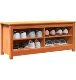 VidaXL Schoenenbank Wasbruin 110 x 38 x 45.5 cm Massief grenenhout
