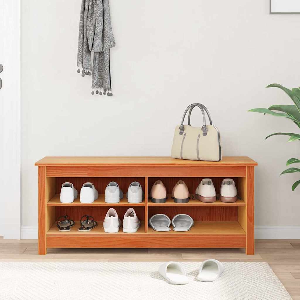 VidaXL Schoenenbank Wasbruin 110 x 38 x 45.5 cm Massief grenenhout