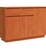 VidaXL Dressoir met lade Wasbruin 110 x 34 x 75 cm Massief grenenhout