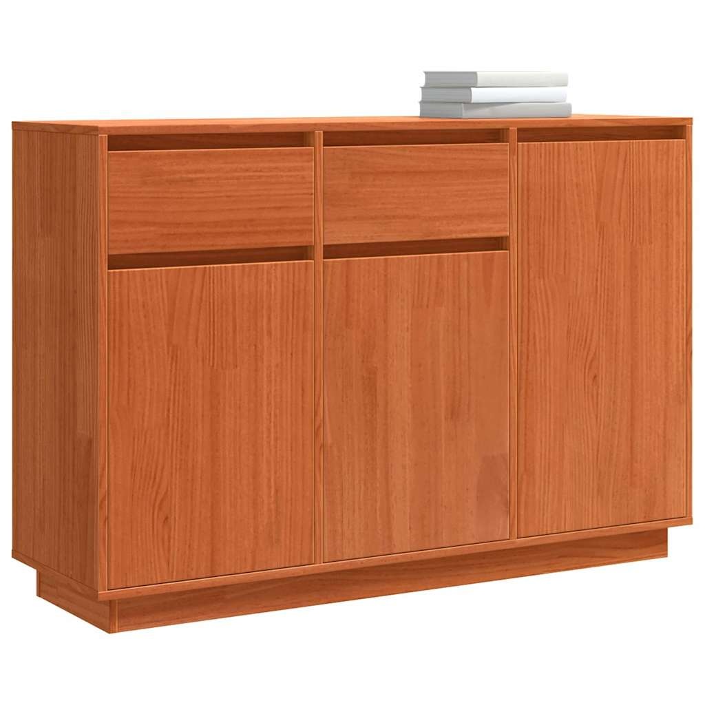 VidaXL Dressoir met lade Wasbruin 110 x 34 x 75 cm Massief grenenhout