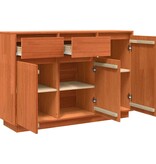VidaXL Dressoir met lade Wasbruin 110 x 34 x 75 cm Massief grenenhout
