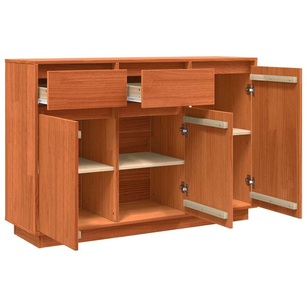 VidaXL Dressoir met lade Wasbruin 110 x 34 x 75 cm Massief grenenhout