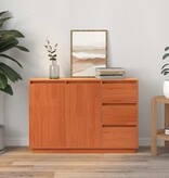 VidaXL Dressoir met lade Bruin 111 x 34 x 75 cm Massief grenenhout