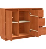 VidaXL Dressoir met lade Bruin 111 x 34 x 75 cm Massief grenenhout