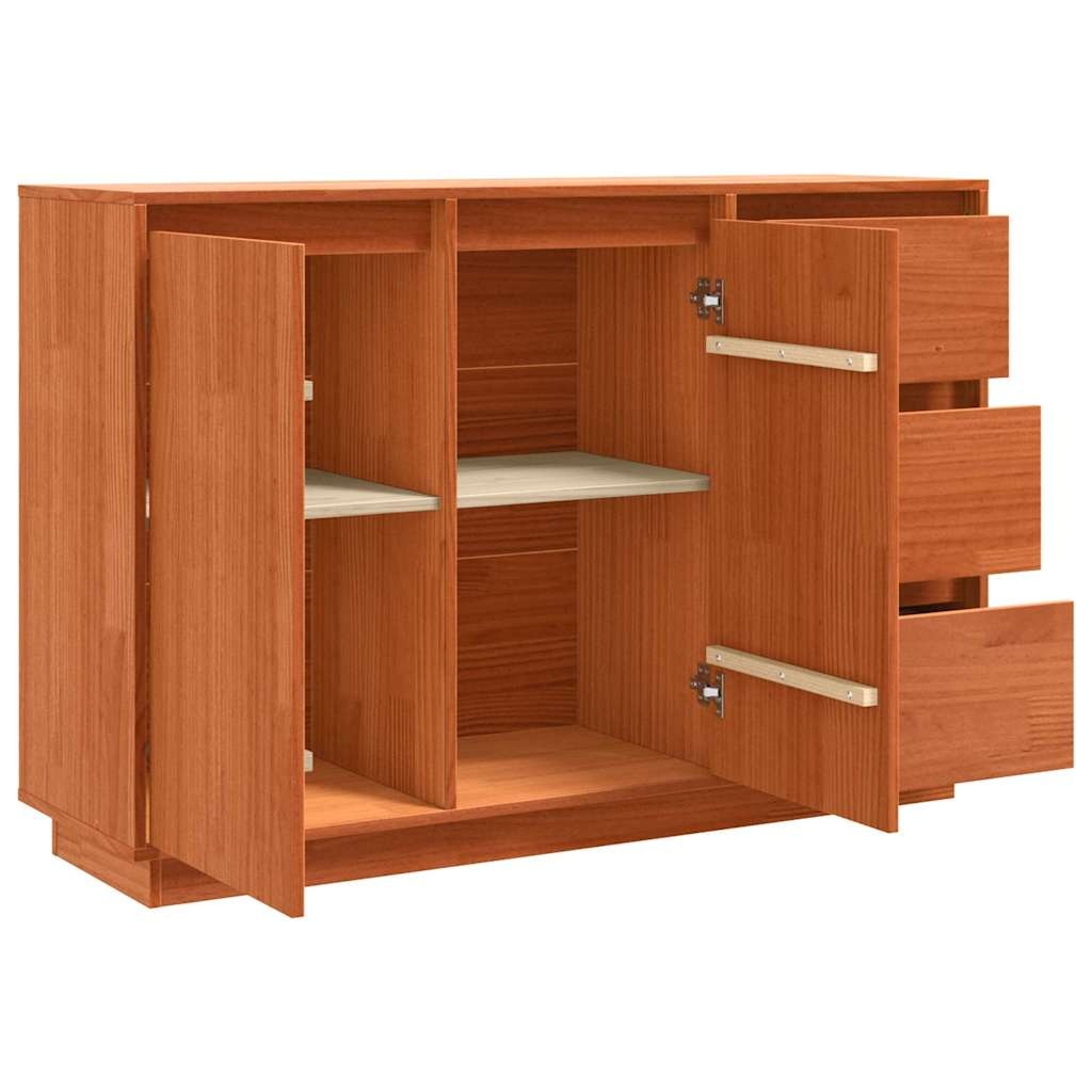 VidaXL Dressoir met lade Bruin 111 x 34 x 75 cm Massief grenenhout