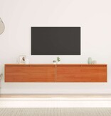 VidaXL Wandkasten 2 pcs Wasbruin 100 x 30 x 35 cm Massief grenenhout