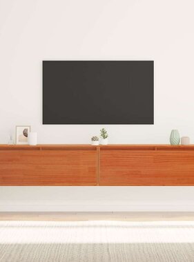 VidaXL Wandkasten 2 pcs Wasbruin 100 x 30 x 35 cm Massief grenenhout