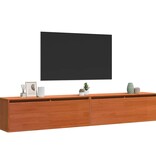 VidaXL Wandkasten 2 pcs Wasbruin 100 x 30 x 35 cm Massief grenenhout