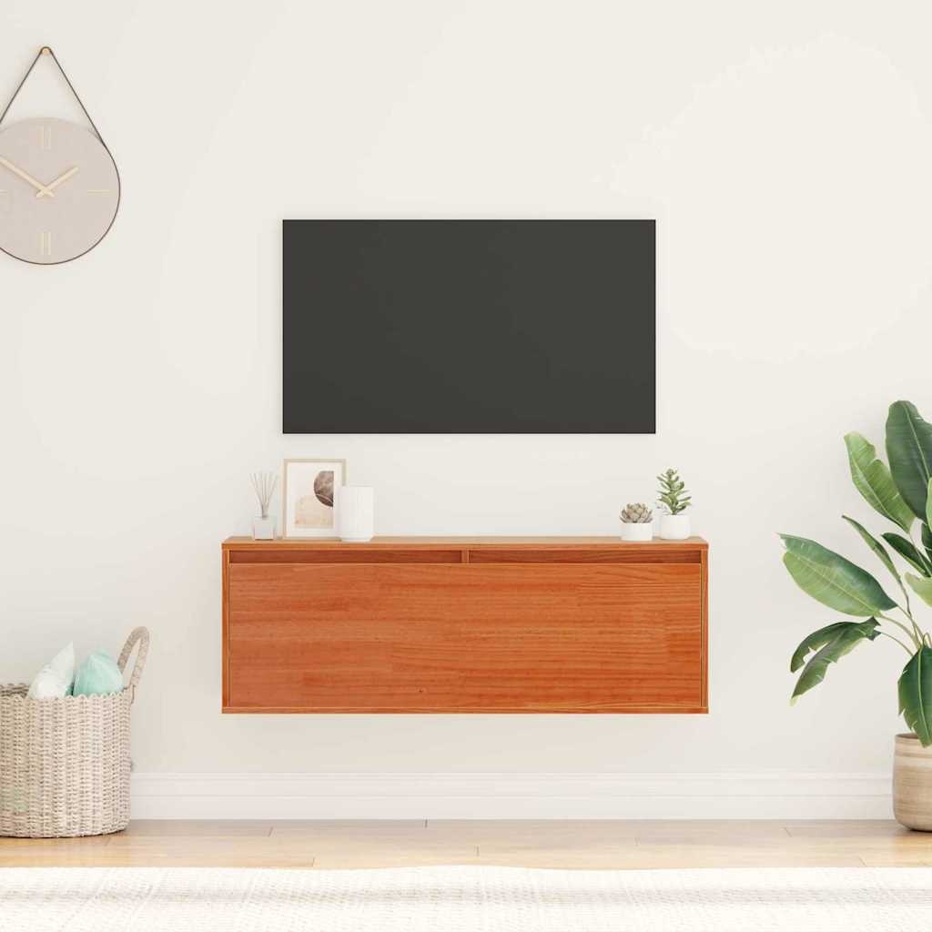 VidaXL Wandkast Wasbruin 100 x 30 x 35 cm Massief grenenhout