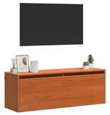 VidaXL Wandkast Wasbruin 100 x 30 x 35 cm Massief grenenhout