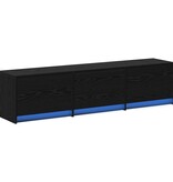 VidaXL TV-kast met lade Zwart eiken 162,5 x 34 x 40 cm Bewerkt hout