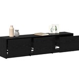 VidaXL TV-kast met lade Zwart eiken 162,5 x 34 x 40 cm Bewerkt hout