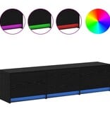 VidaXL TV-kast met lade Zwart eiken 162,5 x 34 x 40 cm Bewerkt hout