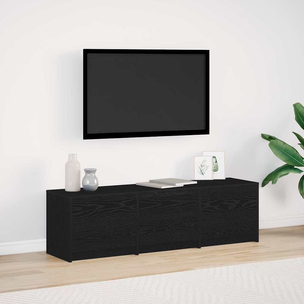 VidaXL TV-kast met lade Zwart eiken 140 x 34 x 40 cm Bewerkt hout