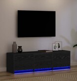 VidaXL TV-kast met lade Zwart eiken 140 x 34 x 40 cm Bewerkt hout