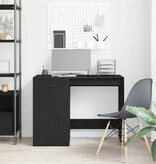VidaXL Bureau met lade Zwart Eiken 100 x 49 x 75 cm Bewerkt hout