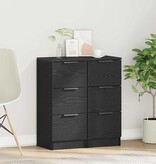 VidaXL Dressoirs 2 pcs Zwart eiken 30 x 30 x 70 cm Bewerkt hout