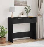 VidaXL Wandtafel met lade Zwart eiken 90 x 36 x 75 cm Bewerkt hout