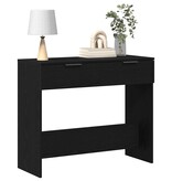 VidaXL Wandtafel met lade Zwart eiken 90 x 36 x 75 cm Bewerkt hout