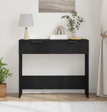 VidaXL Wandtafel met lade Zwart eiken 90 x 36 x 75 cm Bewerkt hout