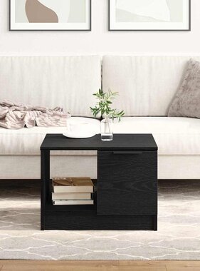 VidaXL Salontafel with Drawer Zwart eiken 50 x 50 x 36 cm Bewerkt hout