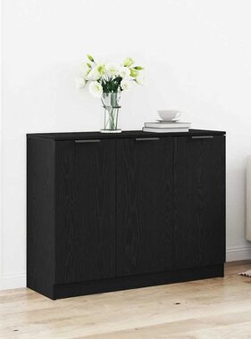 VidaXL Dressoir Zwart 90.5 x 30 x 70 cm Bewerkt hout