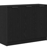 VidaXL Dressoir Zwart 90.5 x 30 x 70 cm Bewerkt hout