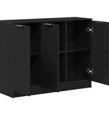 VidaXL Dressoir Zwart 90.5 x 30 x 70 cm Bewerkt hout