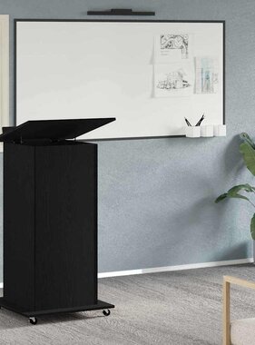 VidaXL Podium met lade Zwart eiken 55 x 55 x 107 cm Bewerkt hout