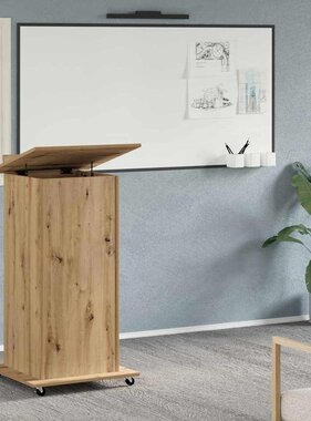 VidaXL Podium artisanaal eikenkleurig 55 x 55 x 107 cm Bewerkt hout