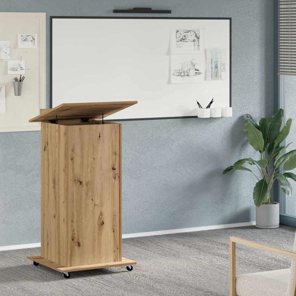 VidaXL Podium artisanaal eikenkleurig 55 x 55 x 107 cm Bewerkt hout