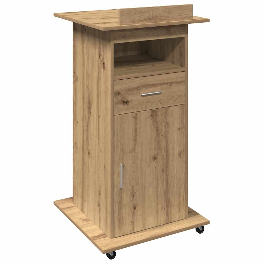 VidaXL Podium artisanaal eikenkleurig 55 x 55 x 107 cm Bewerkt hout