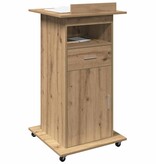 VidaXL Podium artisanaal eikenkleurig 55 x 55 x 107 cm Bewerkt hout