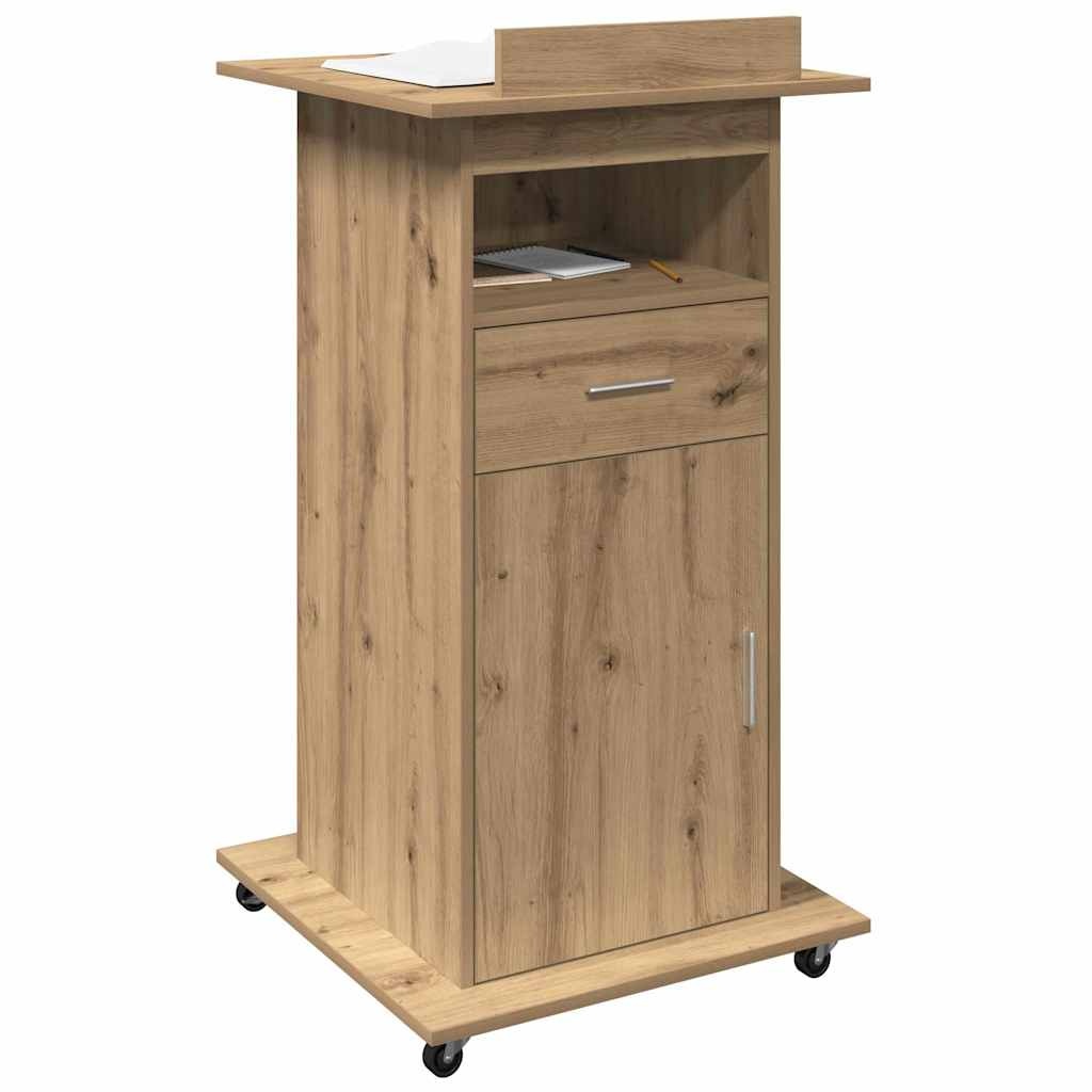VidaXL Podium artisanaal eikenkleurig 55 x 55 x 107 cm Bewerkt hout