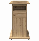 VidaXL Podium artisanaal eikenkleurig 55 x 55 x 107 cm Bewerkt hout