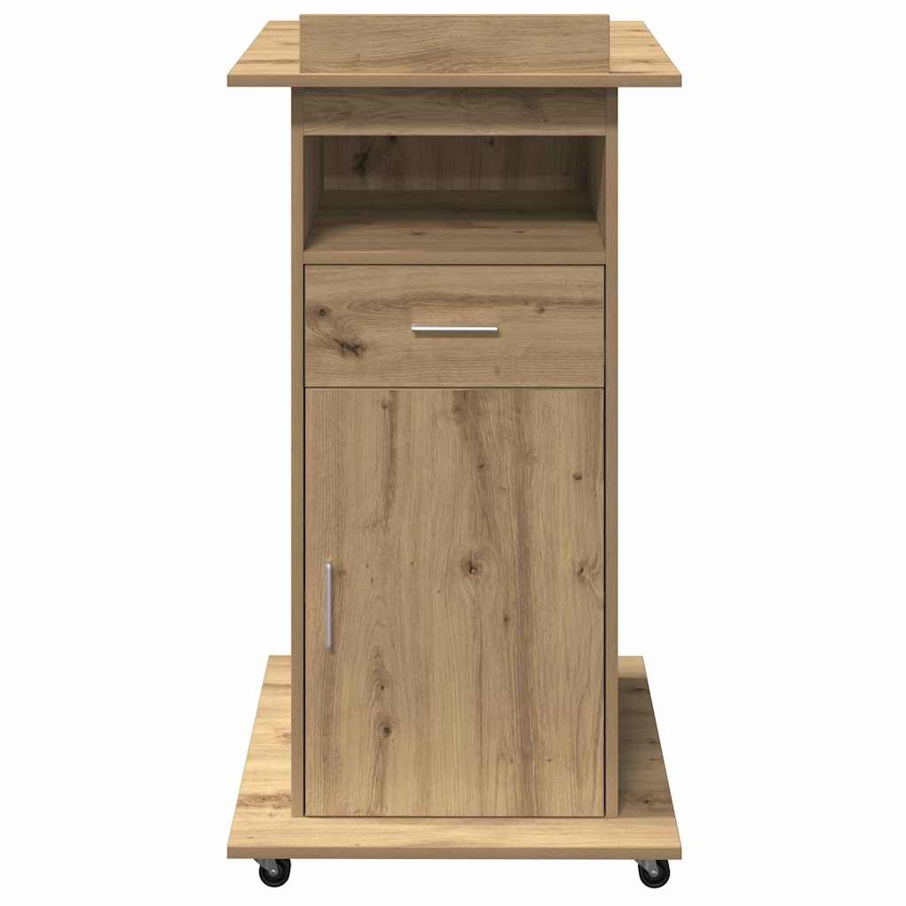 VidaXL Podium artisanaal eikenkleurig 55 x 55 x 107 cm Bewerkt hout