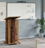 VidaXL Podium met lade met wiel Oud hout 55 x 55 x 107 cm Bewerkt hout