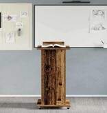 VidaXL Podium met lade met wiel Oud hout 55 x 55 x 107 cm Bewerkt hout