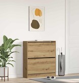 VidaXL Schoenenkast Gerookt eiken 80 x 21 x 87.5 cm Bewerkt hout