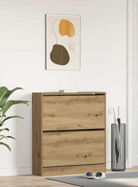 VidaXL Schoenenkast Gerookt eiken 80 x 21 x 87.5 cm Bewerkt hout