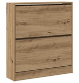 VidaXL Schoenenkast Gerookt eiken 80 x 21 x 87.5 cm Bewerkt hout